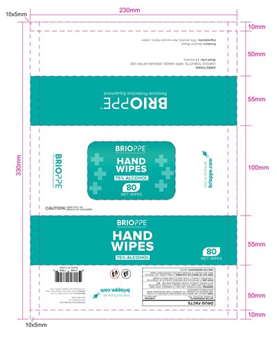 80 cloth label - 80 wet wipes